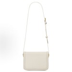 SAINT LAURENT YSL SOLFERINO Gold Logo Tofu Bag, single-shoulder bag, small size, white for women